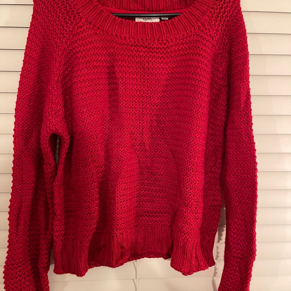 Red crew neck sweater